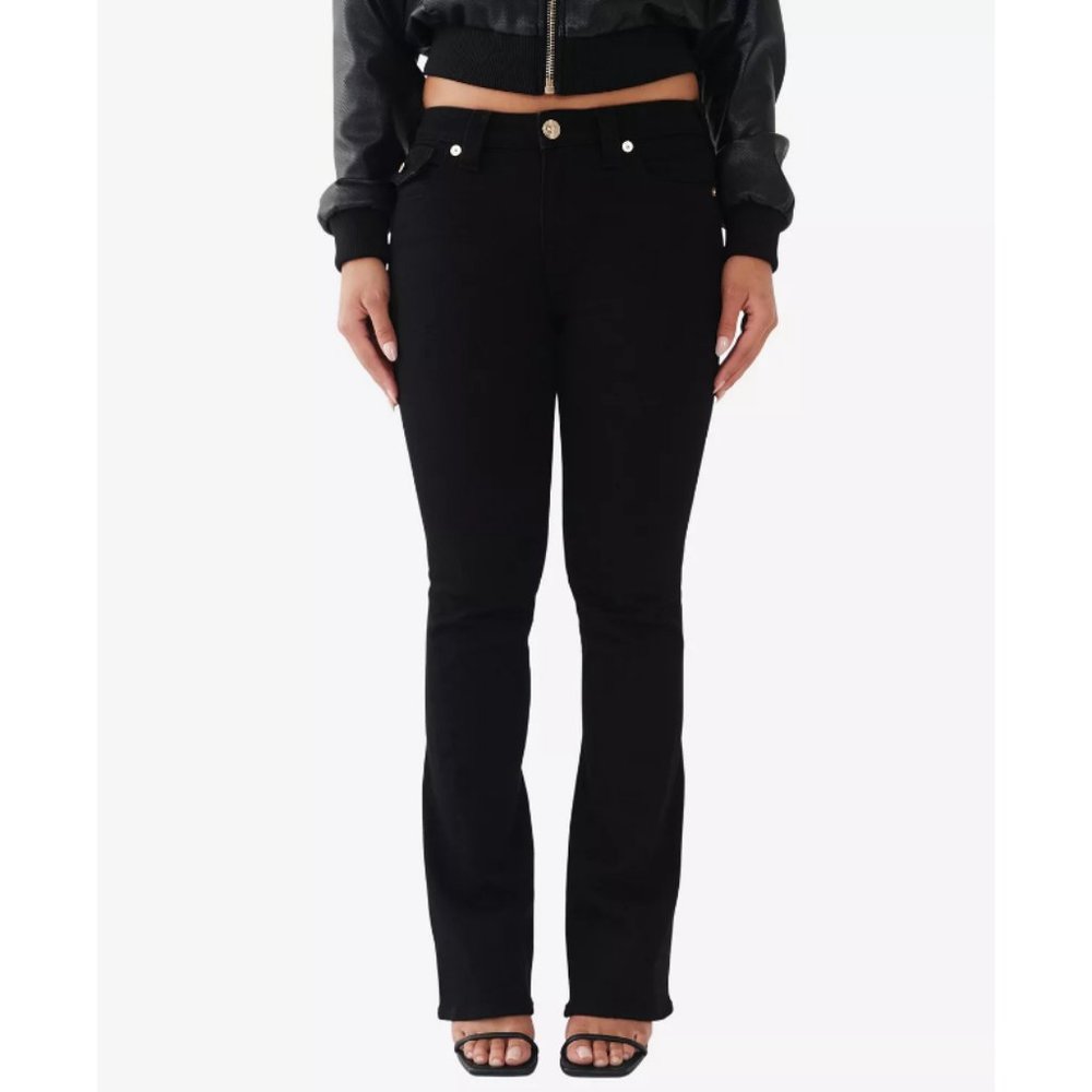 True Religion Women's Joey Mid Rise Stretch Flare Jeans